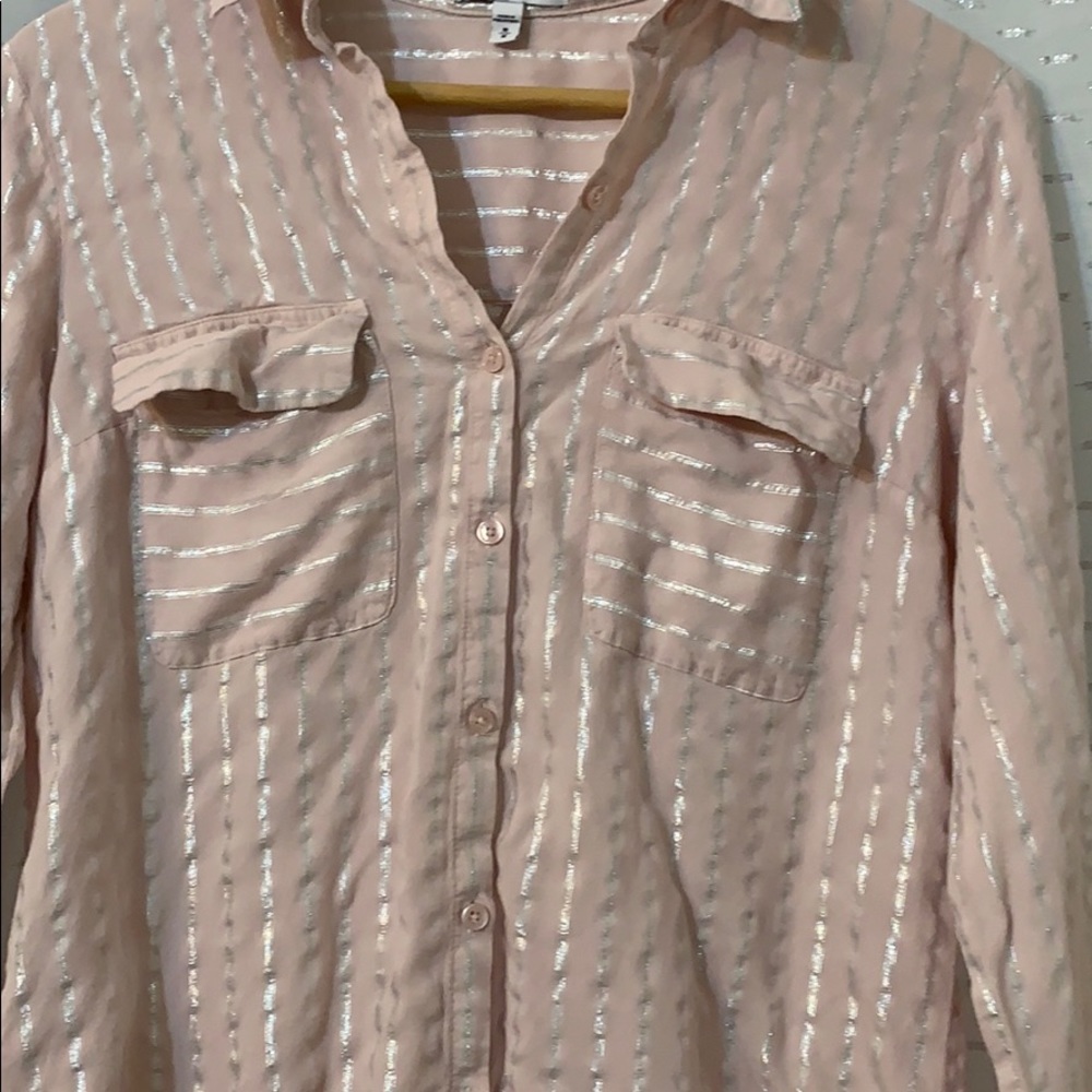 Express-Metallic Stripe The City Shirt - Picture 5 of 7